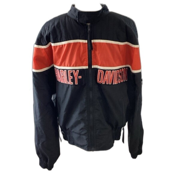 Harley-Davidson Jacket Unisex Size XL Black Vintage Note 2 Small Holes - Picture 1 of 10
